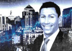 A photo illustration of CBRE's Scott Greenwood (Getty, CBRE)
