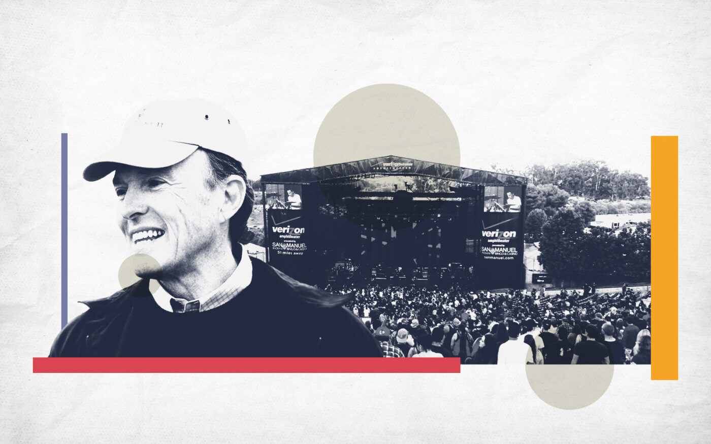 Irvine Company's Donald Bren; Irvine Meadows Apmhiteatre (Donald Bren, Getty, User:Lhegner/CC BY-SA 3.0/via Wikimedia Commons)