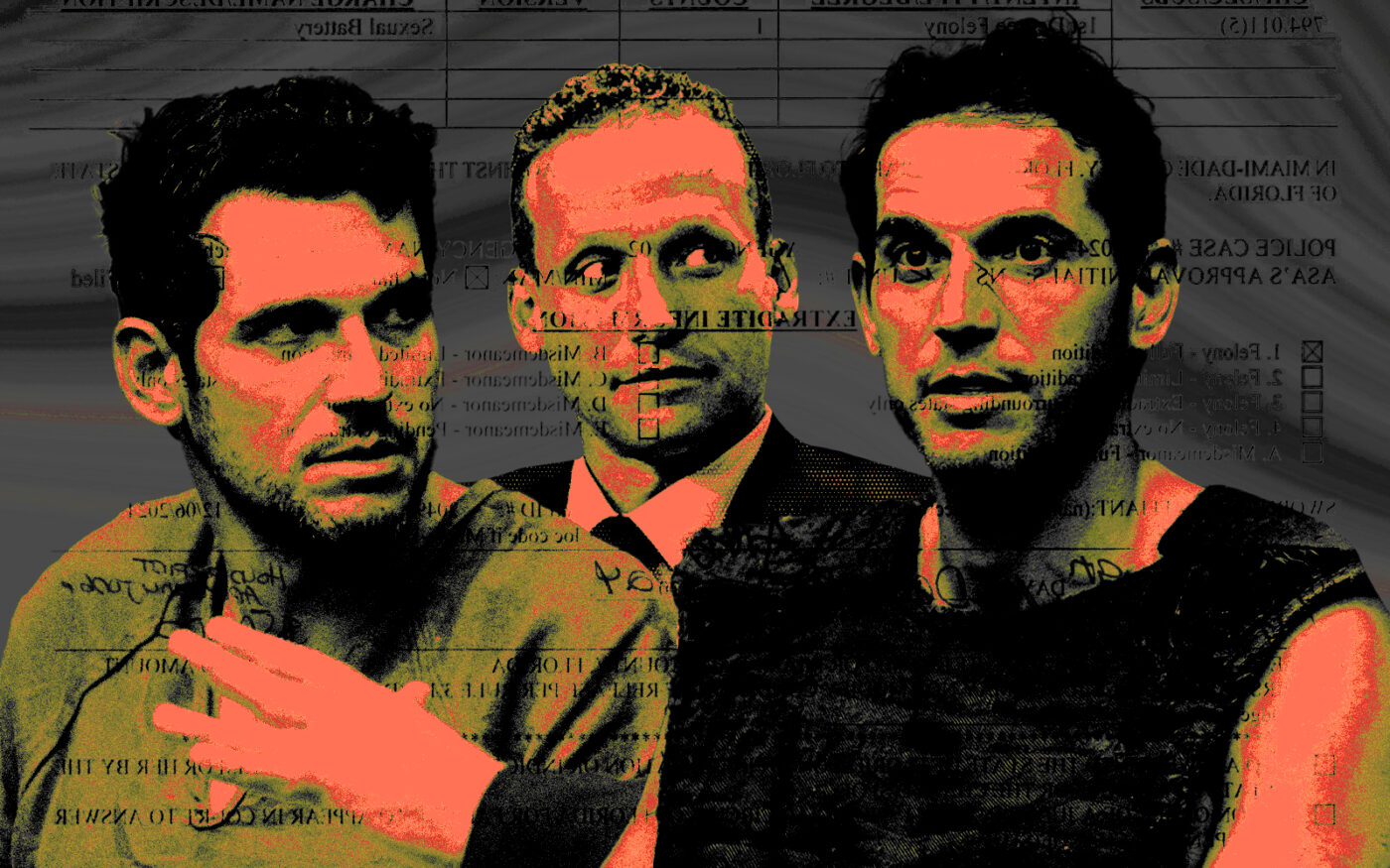 <p>A photo illustration of Alon, Tal and Oren Alexander (Getty, The Real Deal)</p>