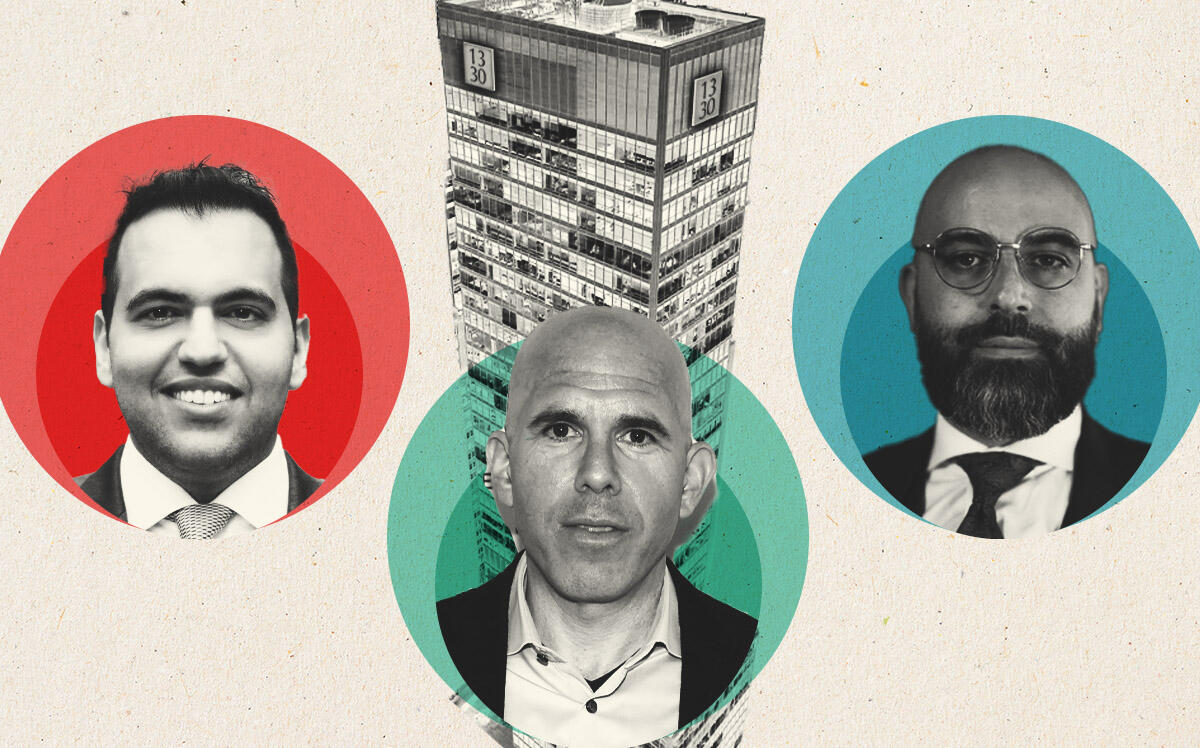 Empire Capital Holdings' Josh Rahmani, Hakimian Capital's Sammy Hakimian, RXR's Scott Rechler and 1330 6th Avenue (Getty, Hakimian Capital, Empire Capital Holdings, 1330aofa.com)