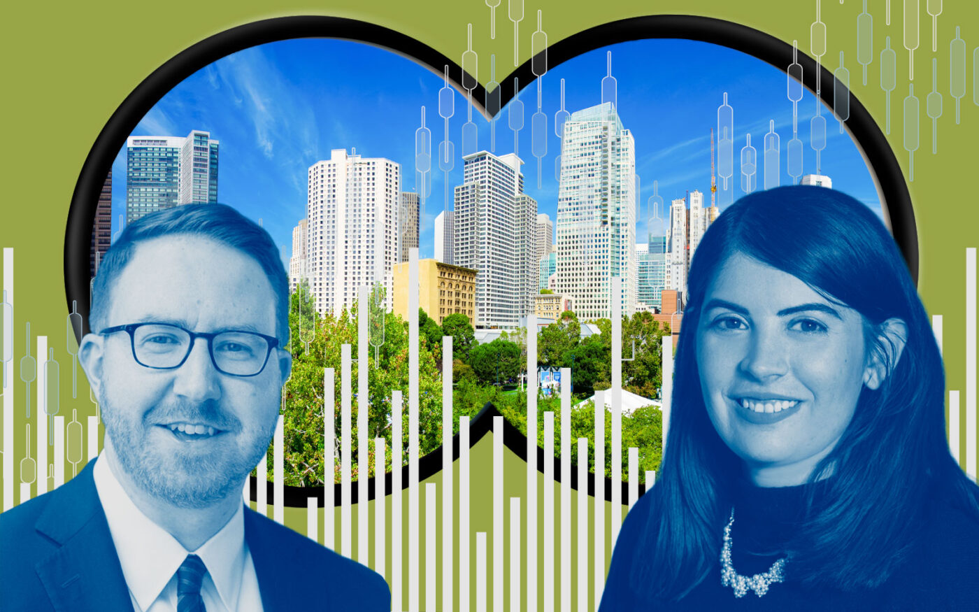 Wells Fargo economists Charlie Dougherty and Jackie Benson with San Francisco Offices (LinkedIn, Getty)